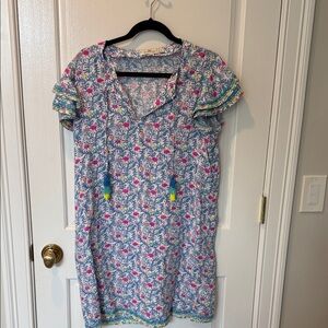 Vineyard Vines Blue and Pink Floral Casual Dress